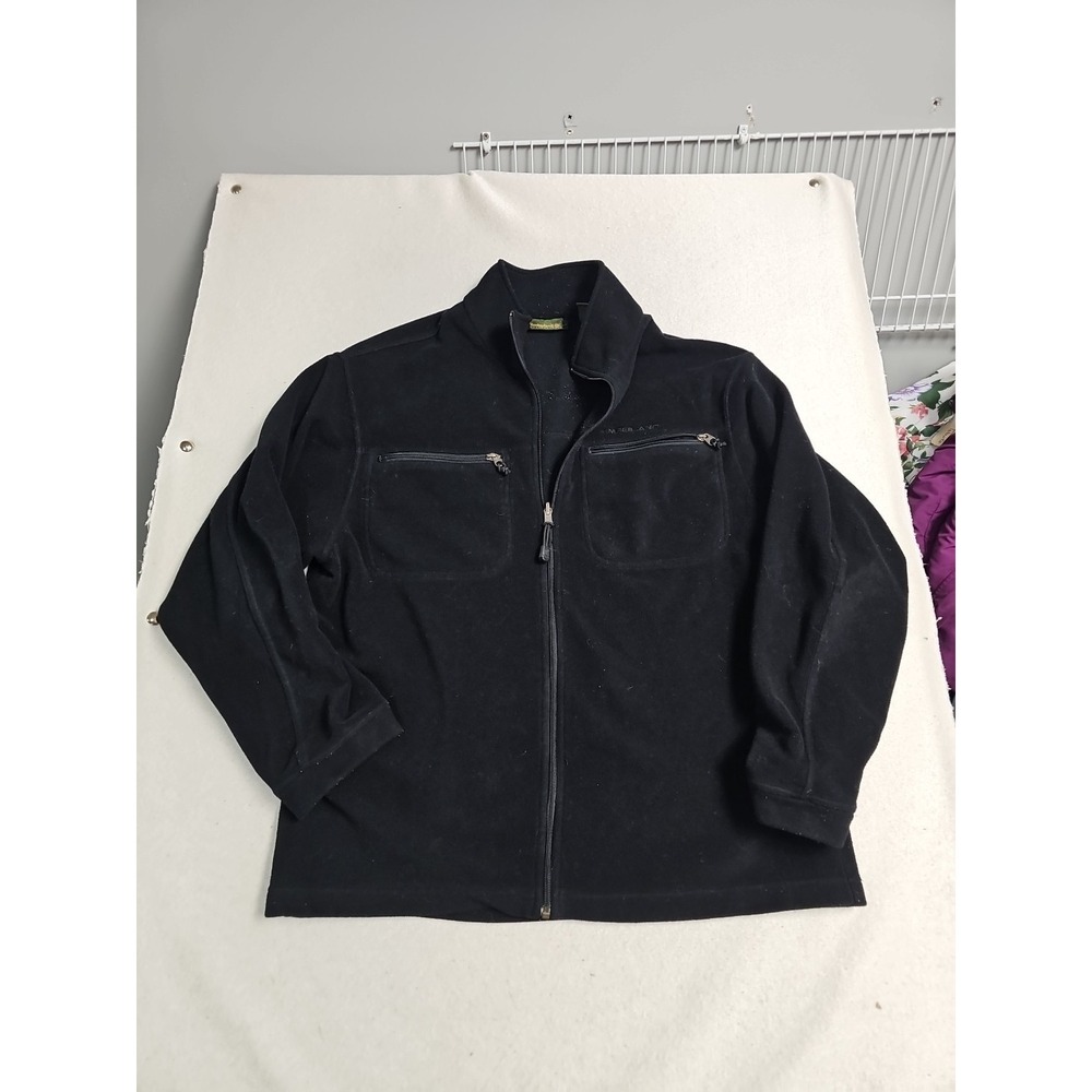 Timberland Weathergear Mens Large Black Fleece Full Zip Mock Neck Jacket CA19792